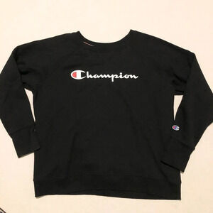 Champion Sweater Women XL Size Black  Crewneck